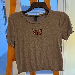 Soft Butterfly Crop Top